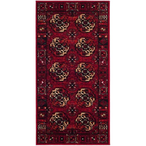 Flowers First 2 ft. 7 in. x 5 ft. Vintage Hamadan Power Loomed Area Rug, Red & Multi Color - Small Rectangle FL1874492